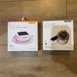 Luci Solar String Lights and Inflatable Lantern Set - Multi-color and Silver